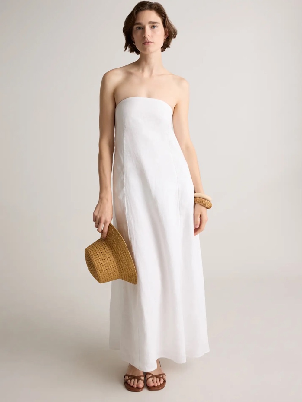 Quince 100% European Linen Strapless Maxi Dress - Picture 6 of 13